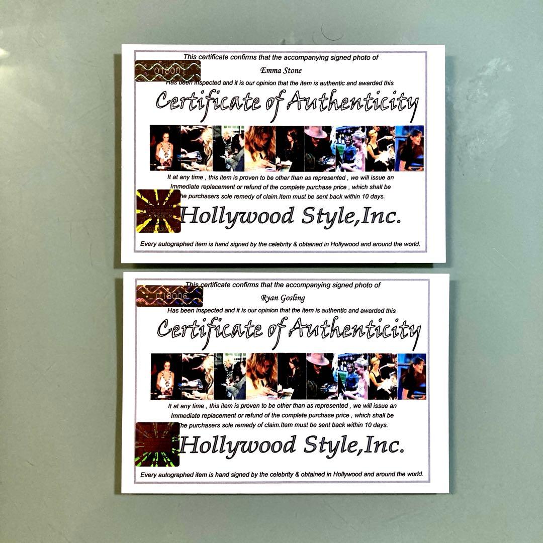 エマストーンとライアンゴズリング直筆サイン入り超大型写真…