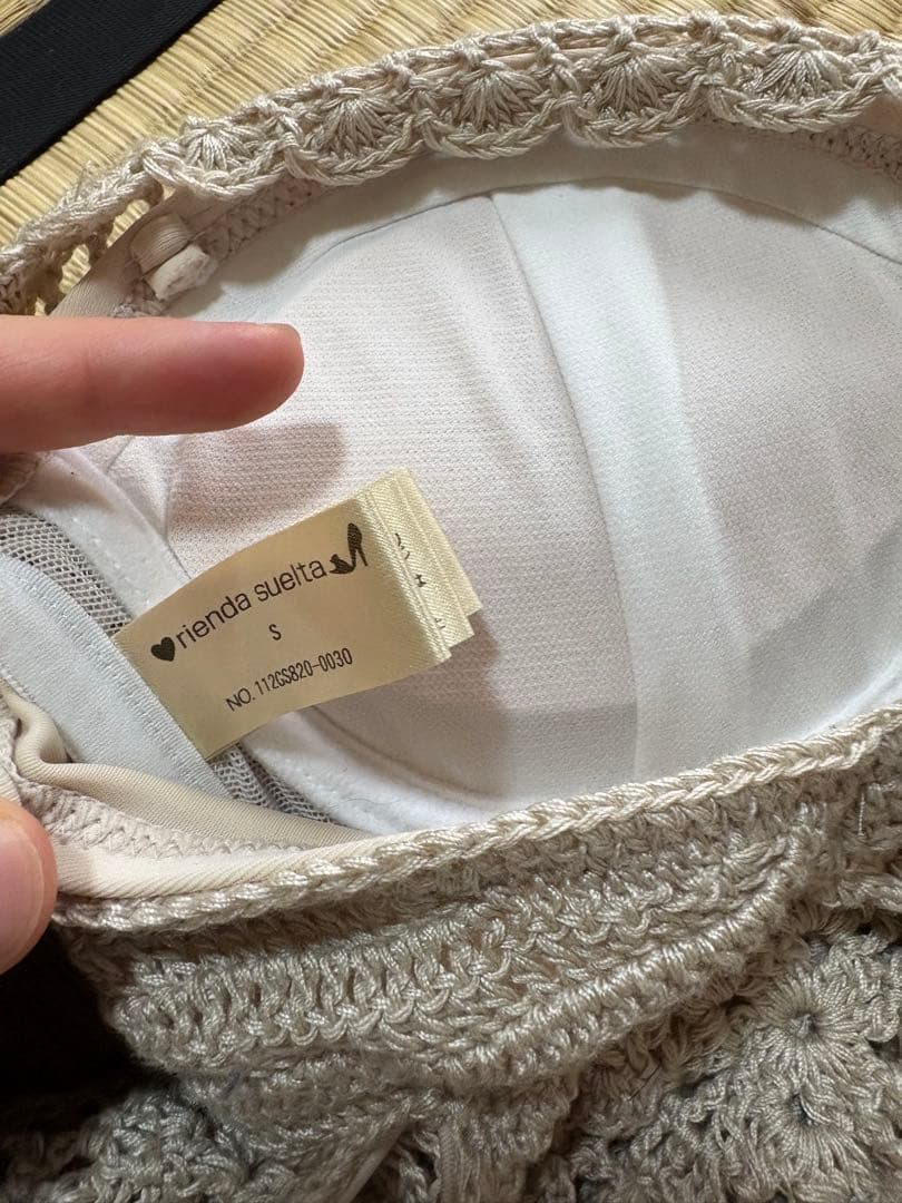 rienda Many way オフショルクロシェバンドゥ ビキニ　ベージュ　S