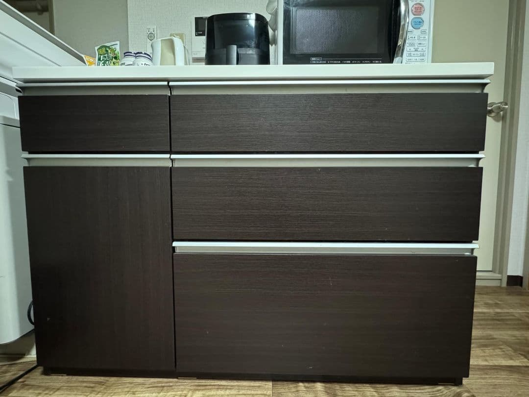 [りん] ニトリ キッチンカウンター ダークブラウン