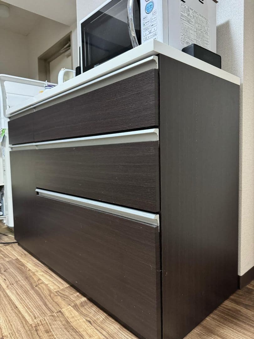 [りん] ニトリ キッチンカウンター ダークブラウン