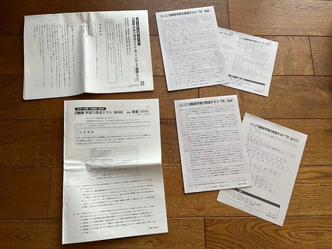 日能研2024年 ６年生前期4科 育成テスト全17回・新６年スタートチェック