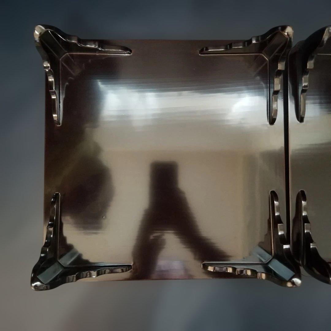 能登輪島塗　時代漆塗 膳 黒地 萩金蒔絵金　漆器　お膳　2客