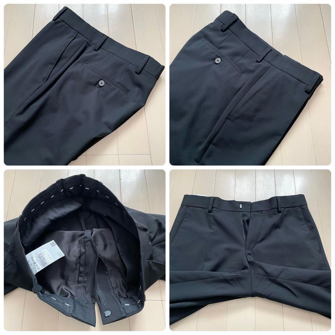 HUGO BOSS【マルゾット 美品】スーツ M位 黒 ボス ビジネス メンズ