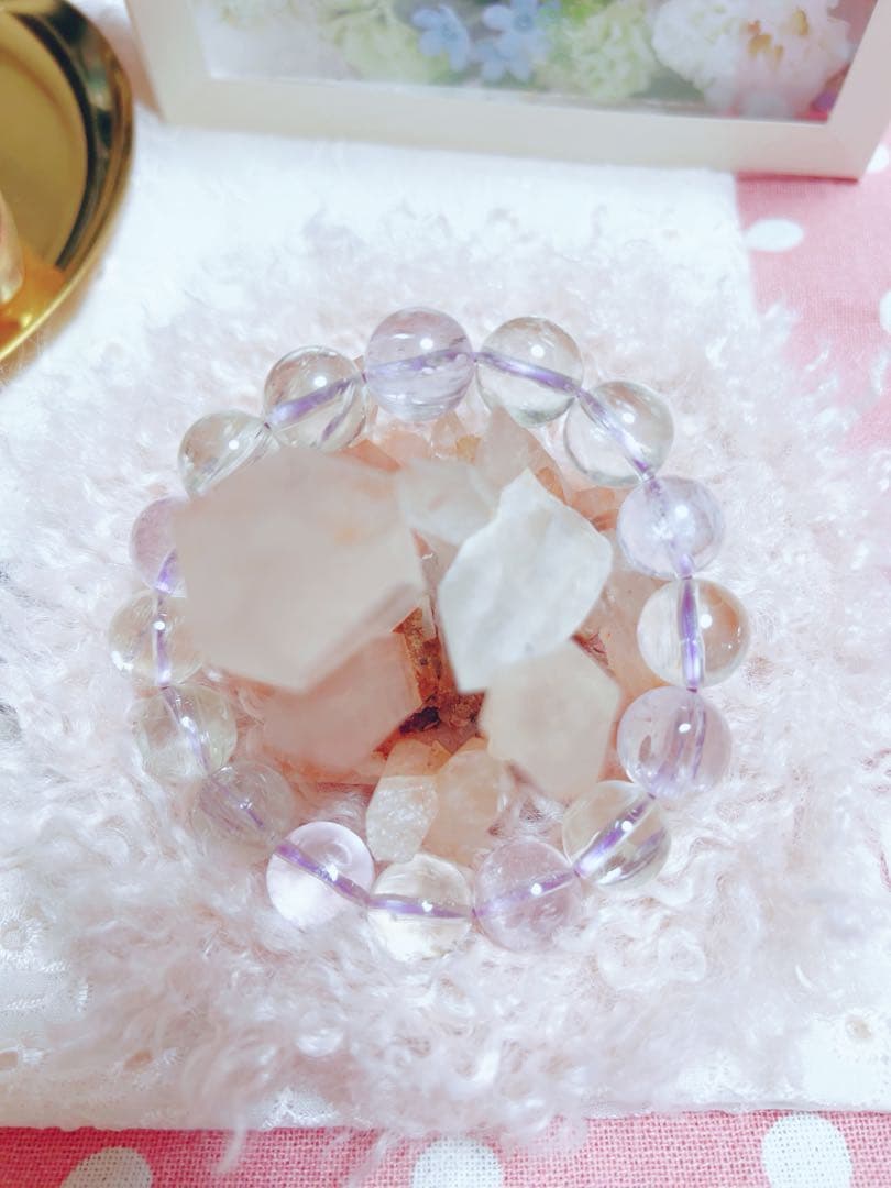 【新品未使用/鑑別書付き】即購入可✨透明度抜群✨大玉クンツァイトブレスレット