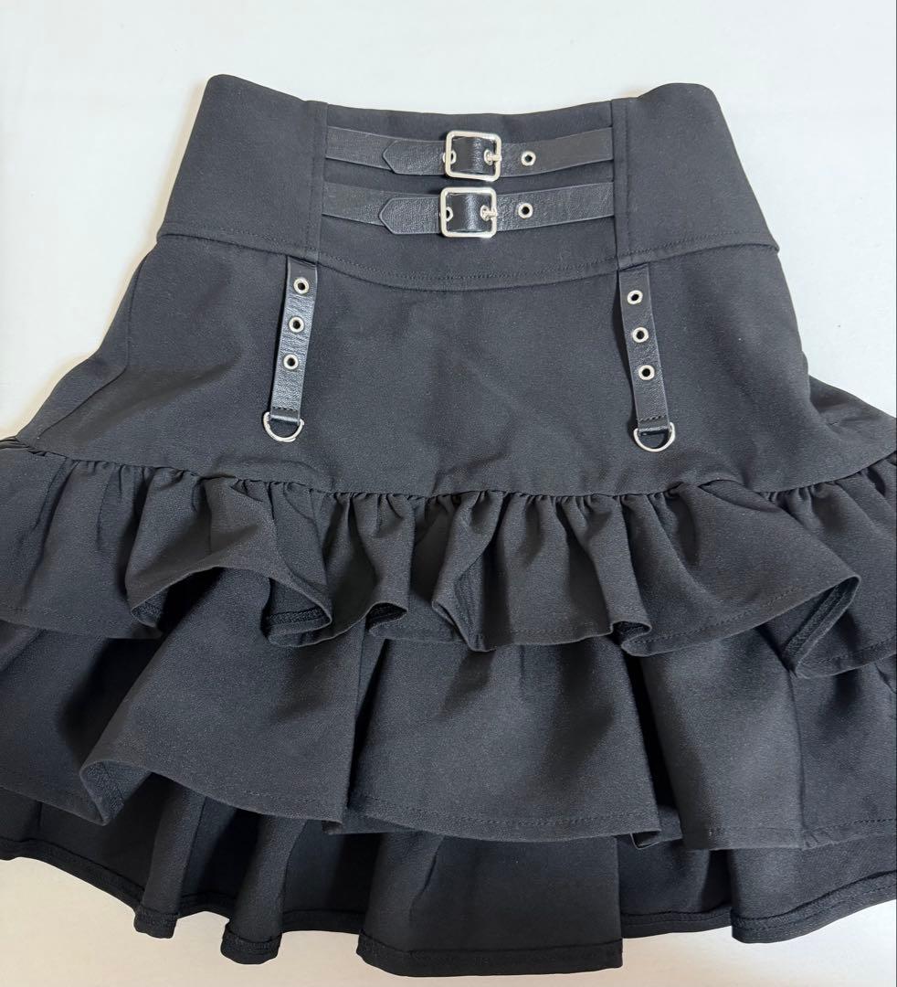 Amilige アミリージュ コルセット風フリルスカート Lサイズ