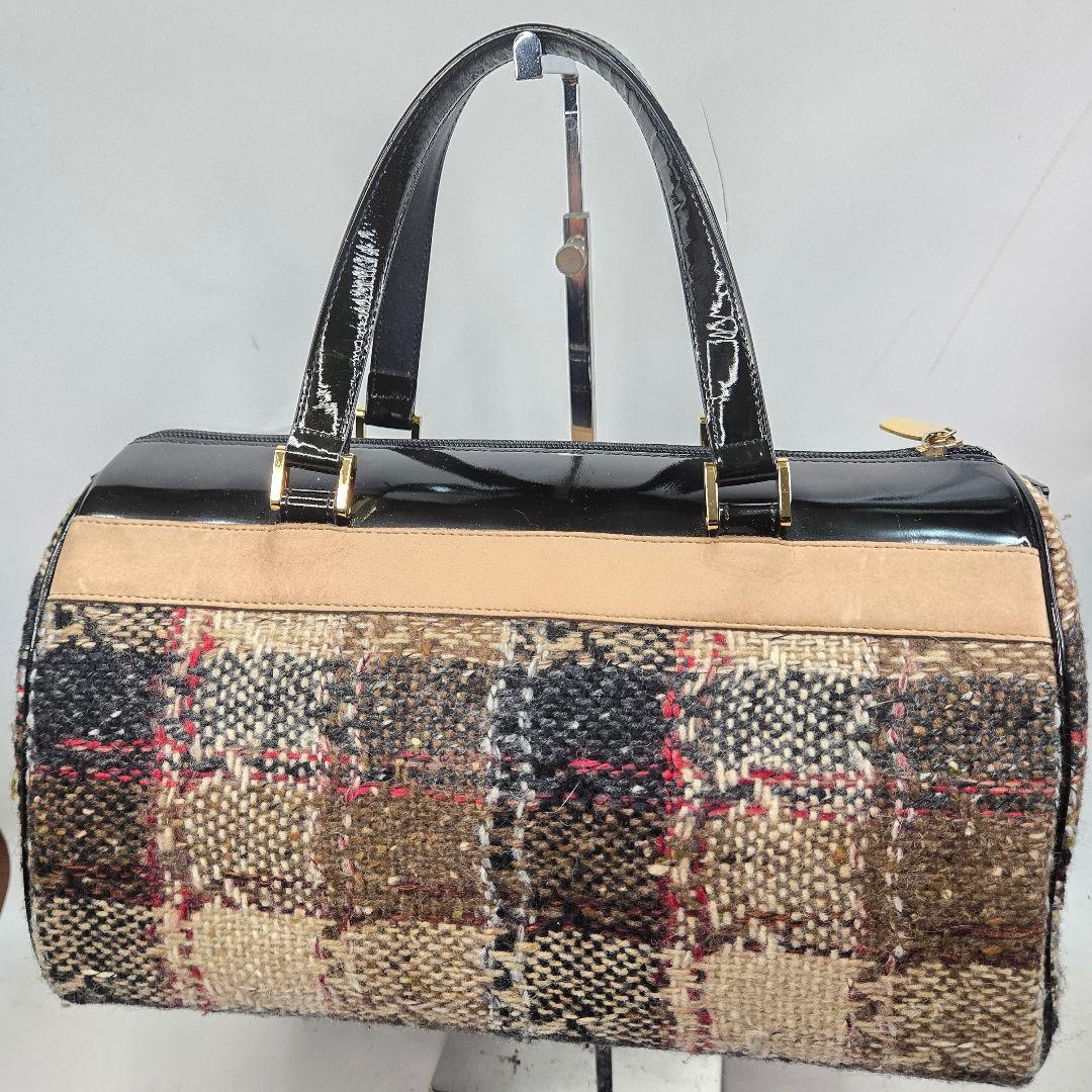 美品激レア BURBERRY ツイード ミニボストンバッグ ノバチェック