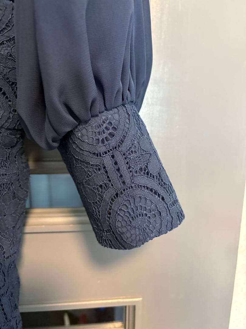 kana 幾何学柄 レース パンツドレス