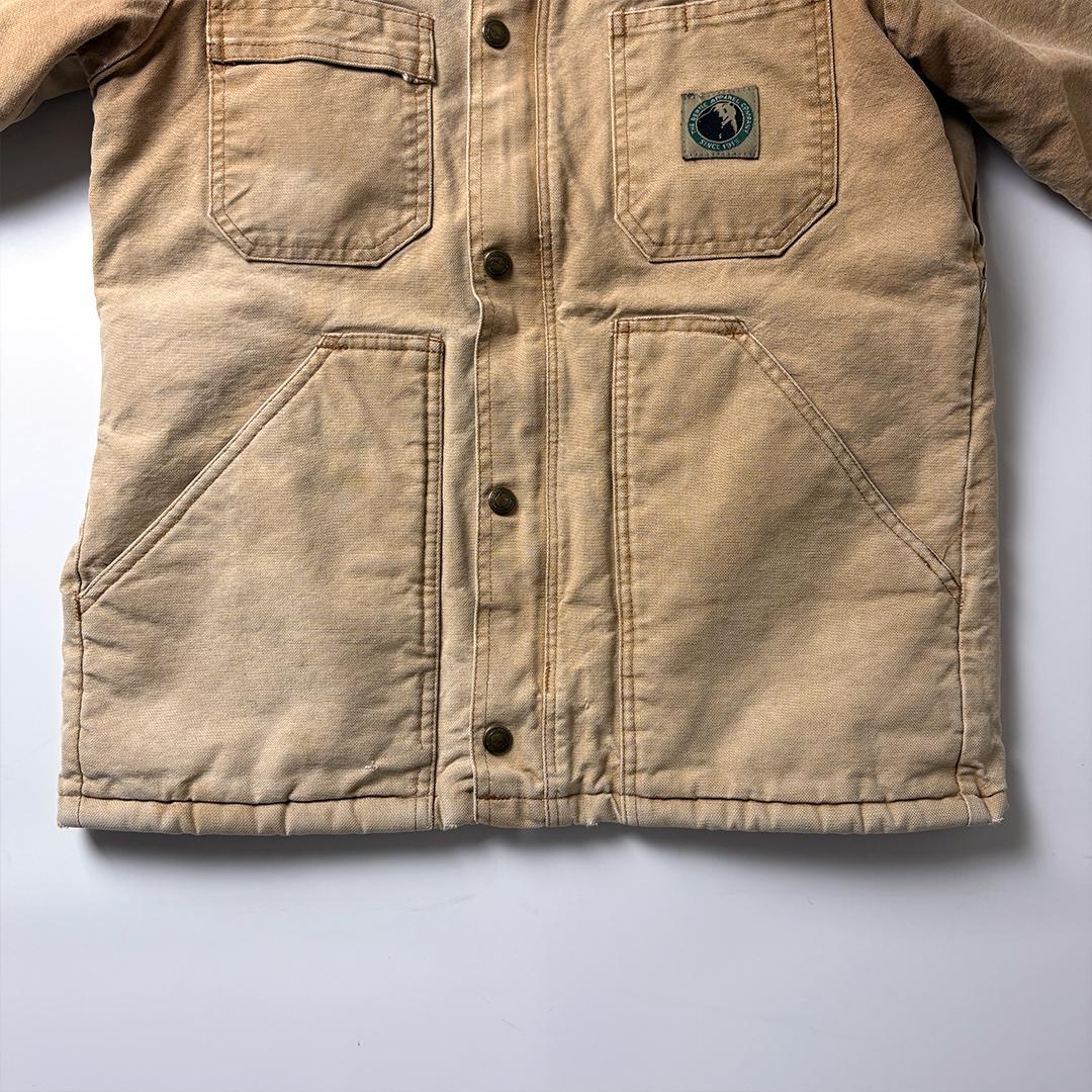 チョアコート ダックジャケット ブラウン S 襟コーデュロイ カバーオール