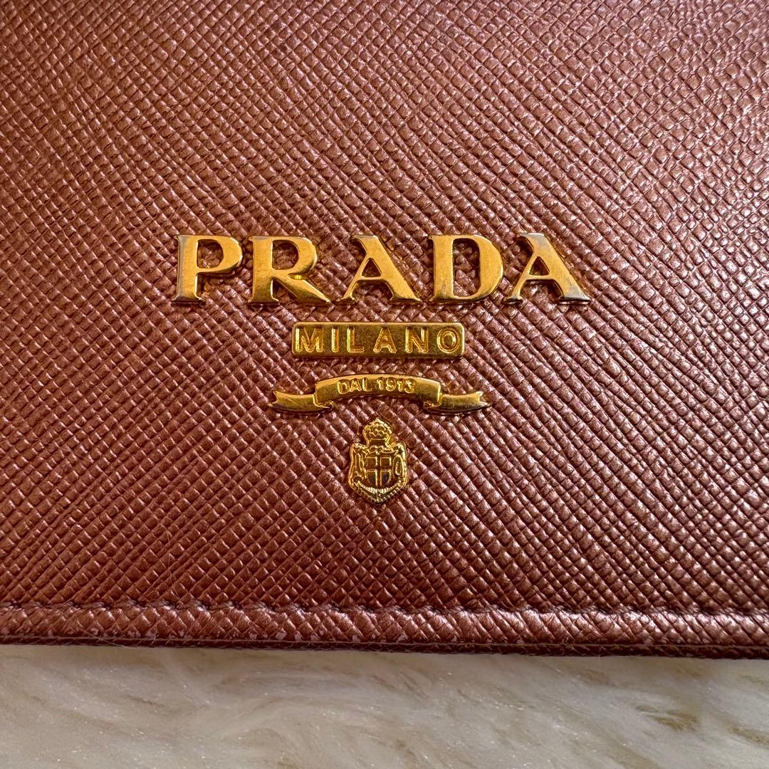 美品 PRADA カードケース 名刺入れ サフィアーノレザー ピンク
