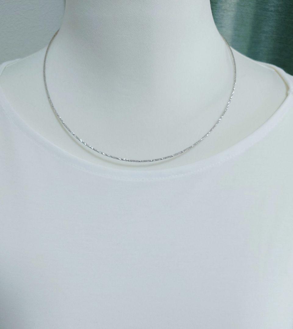 K18 WGワイヤーネックレス　18金　オメガネックレス