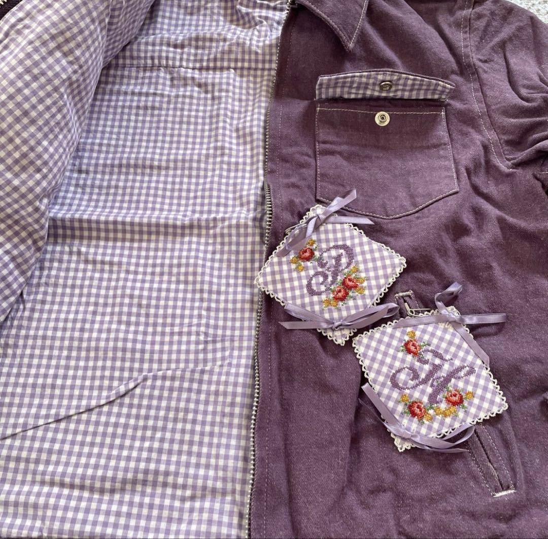 ピンクハウス 紫 パープル ワッペン付き 裏付き ジャケット 新品