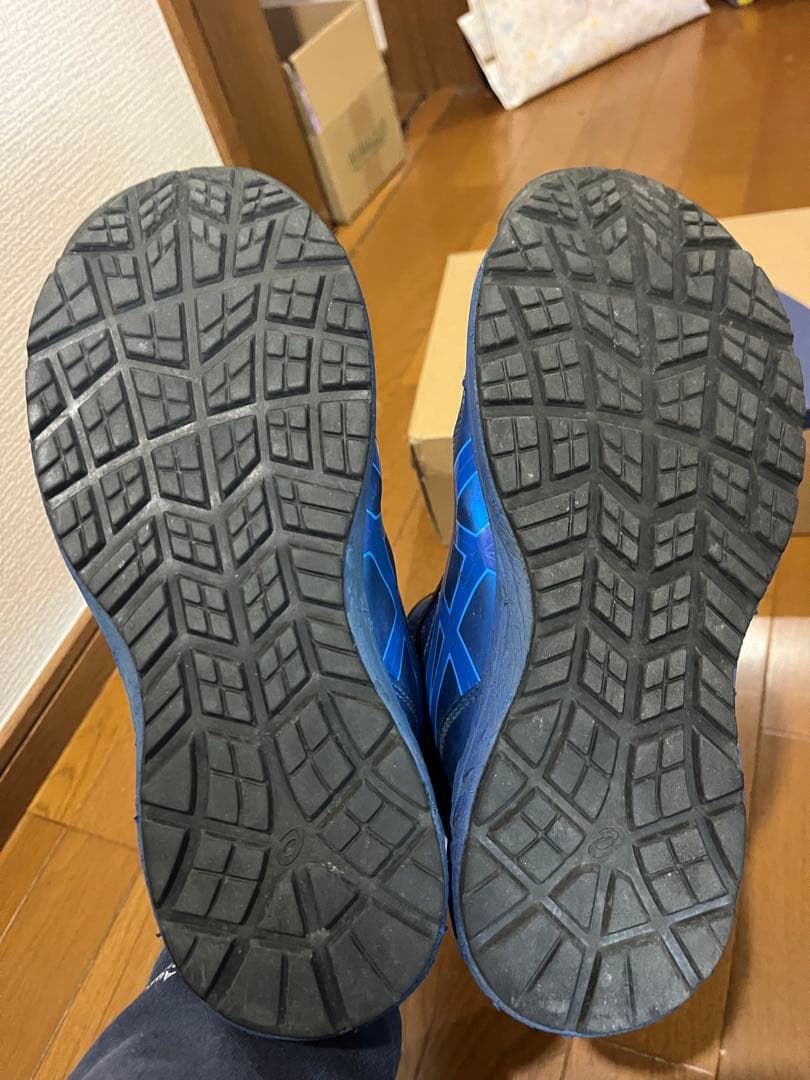 asics CP304限定希少色ハイカット安全靴 青