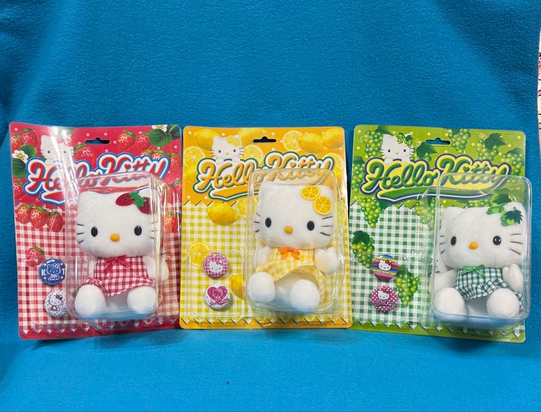超激レア⭐︎ハローキティ⭐︎いちご・レモン・ぶどうキティ⭐︎缶バッチ付き⭐︎2003