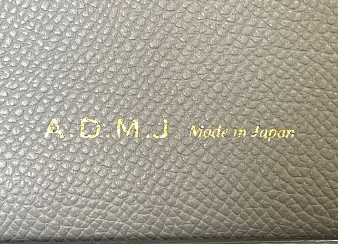 専用品A.D.M.J スワロフスキー グレー ラウンドジップ ウォレット