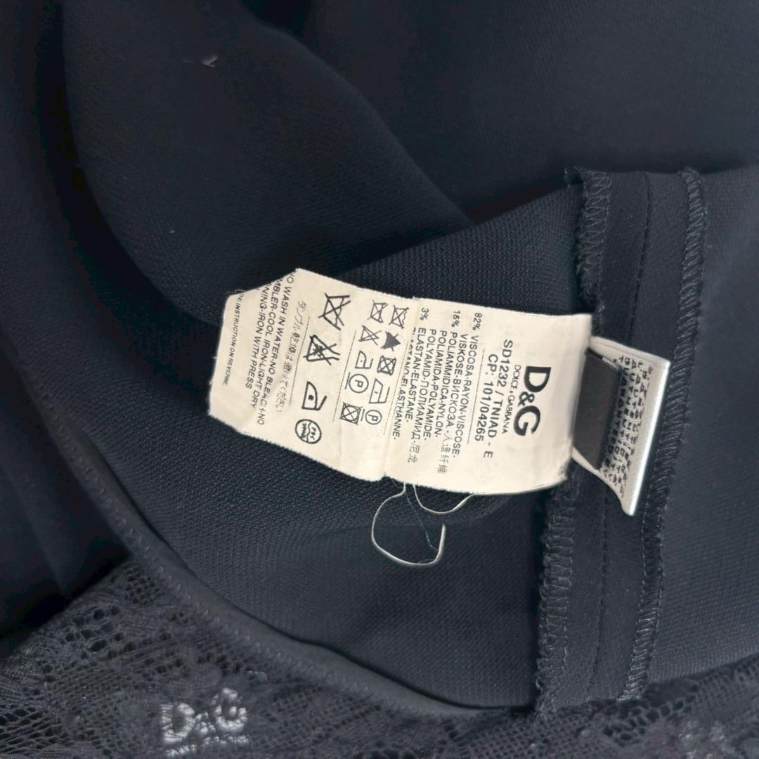 DOLCE & GABBANA レース 襟リボン デザイン ドレス N1842