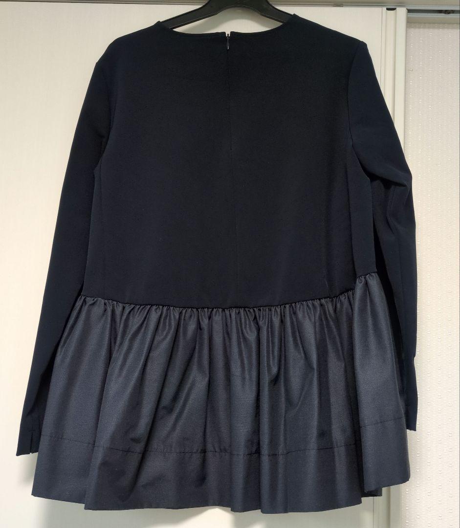 yori ネイビー ペプラム長袖トップス 36