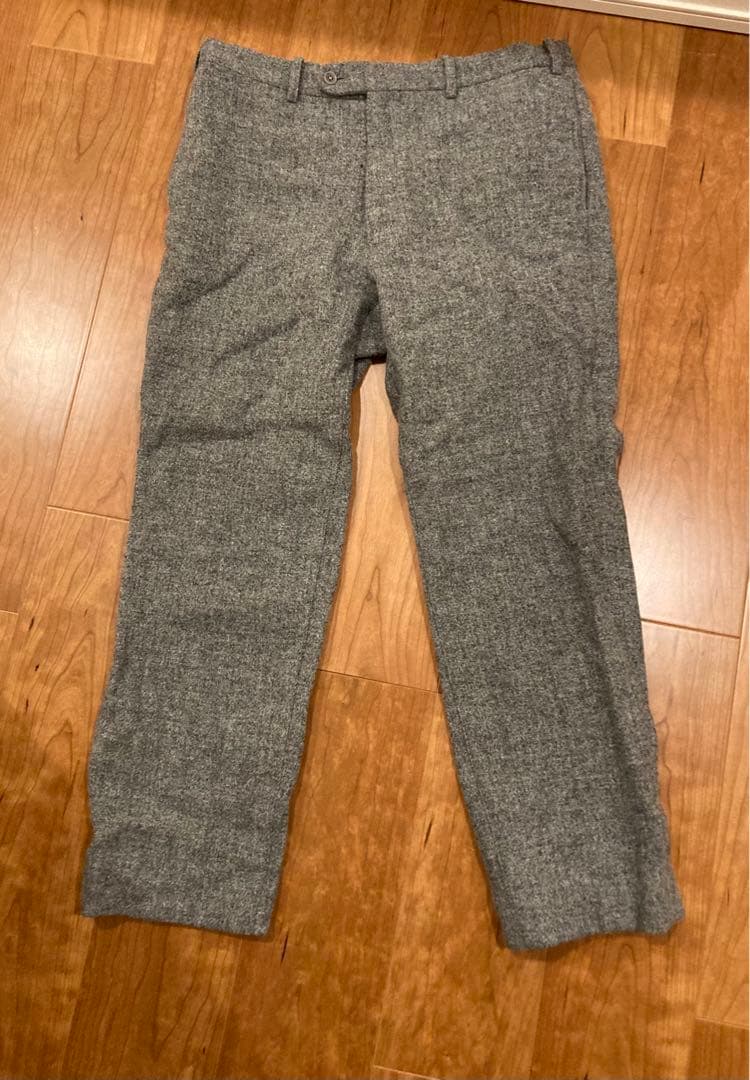 Harris Tweed 100%ウール スラックス グレー
