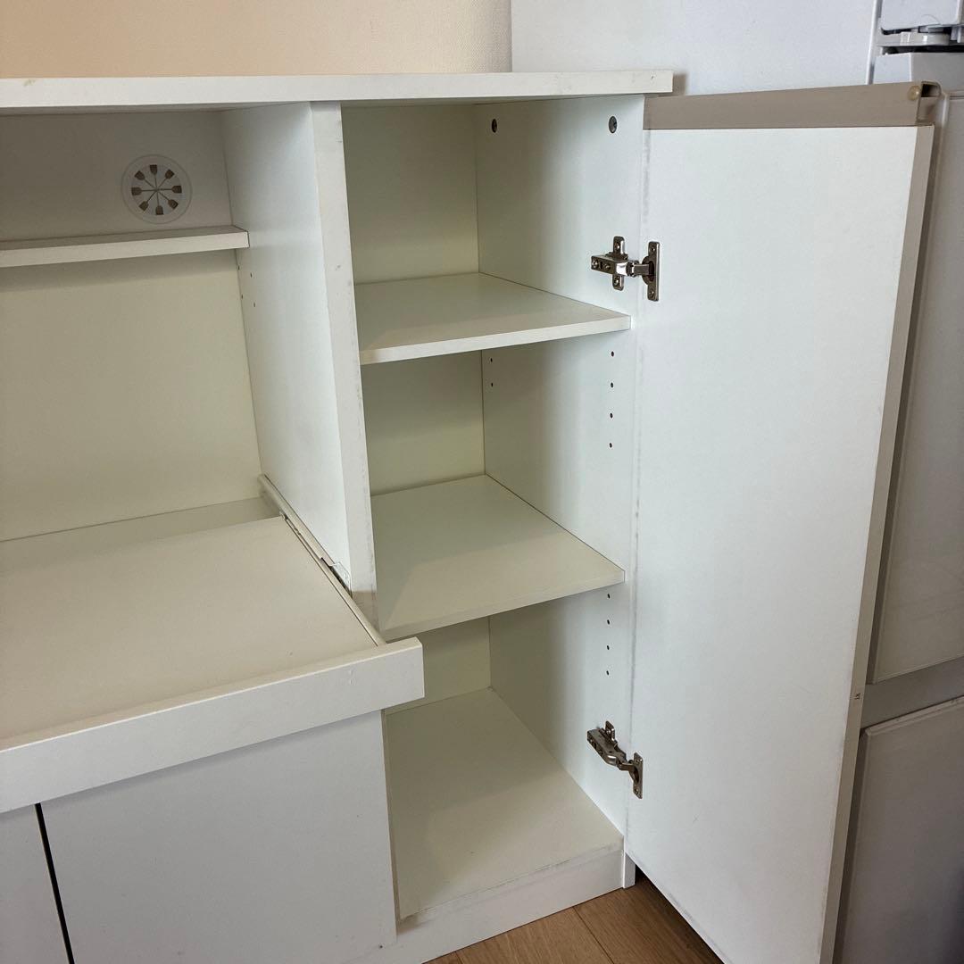 ひまわりホワイト レンジボード 可動棚付き