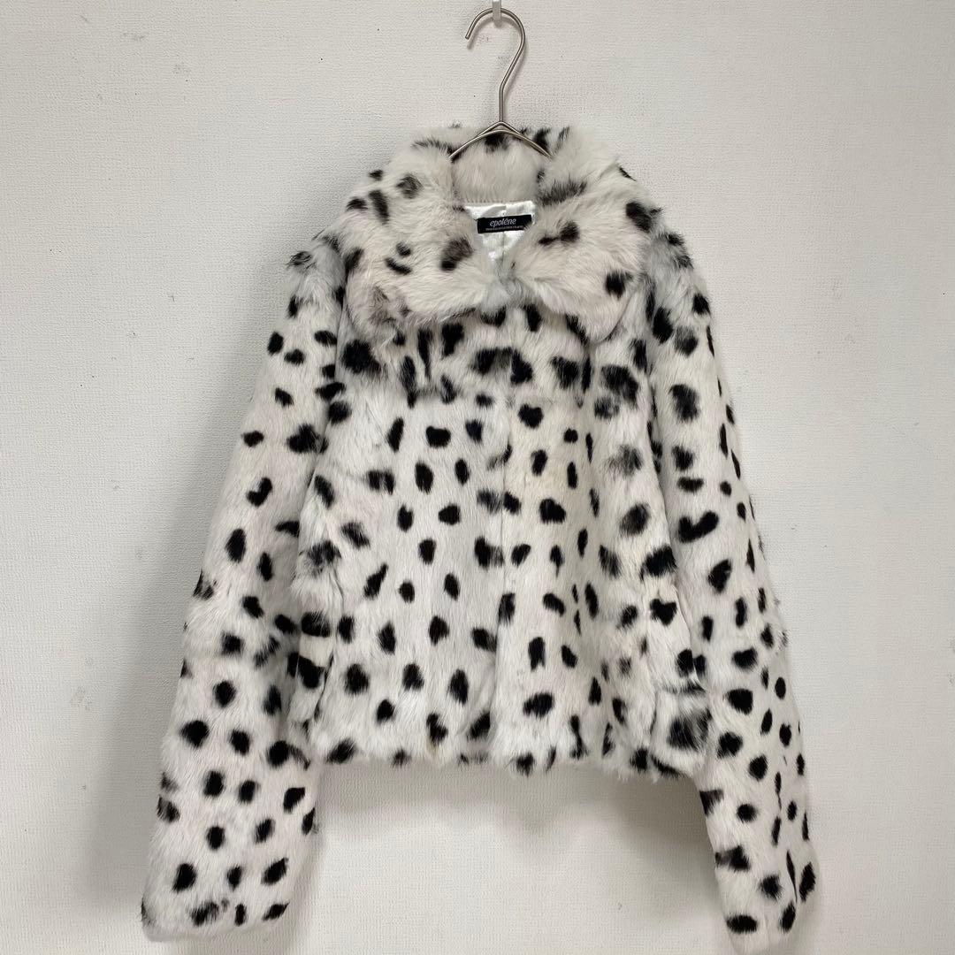 【epolene エポレーヌ】ラビットファー　リアルファー　ダルメシアン　コート