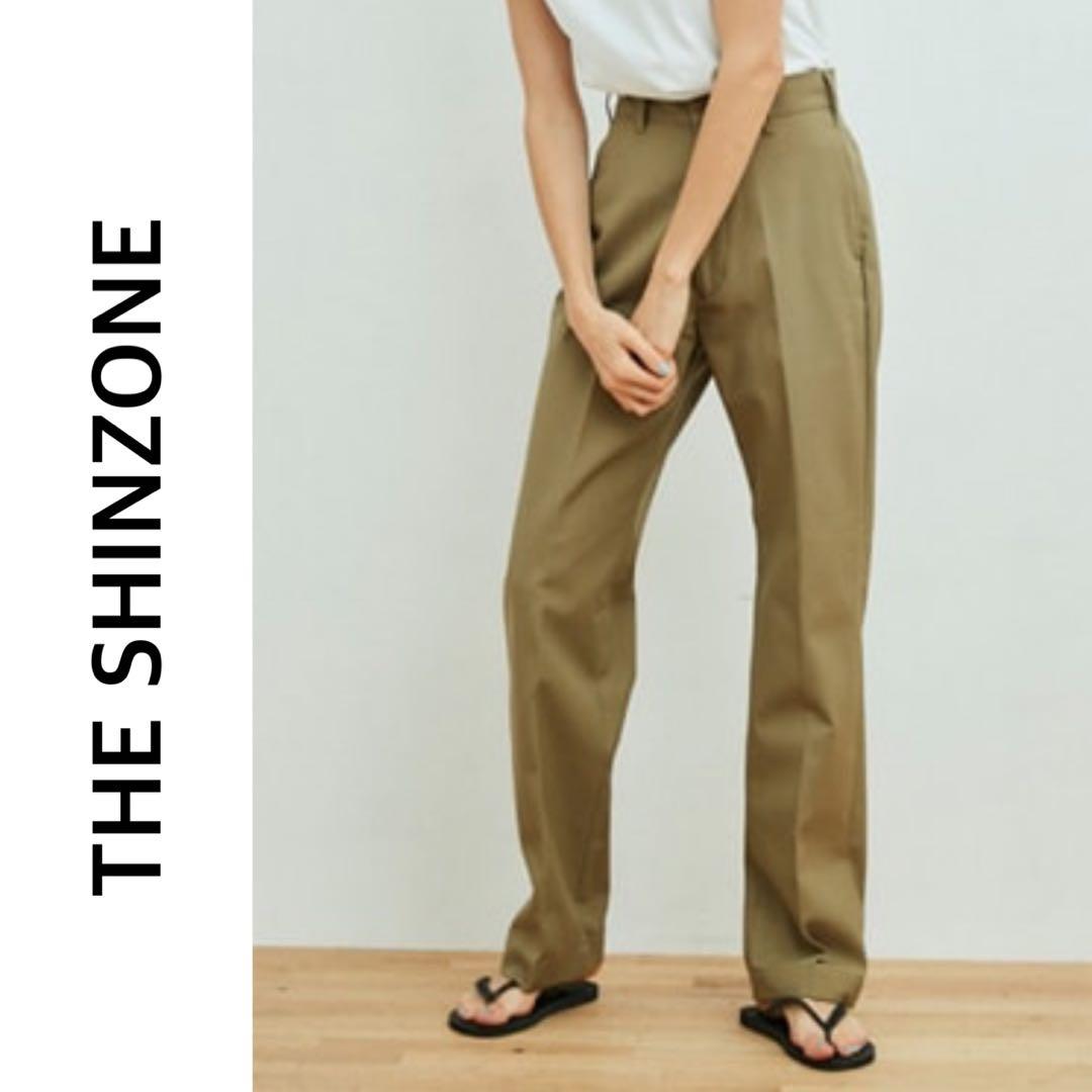 01945-12 ザシンゾーン　ハイウエストチノパンツ　ベージュ　P0