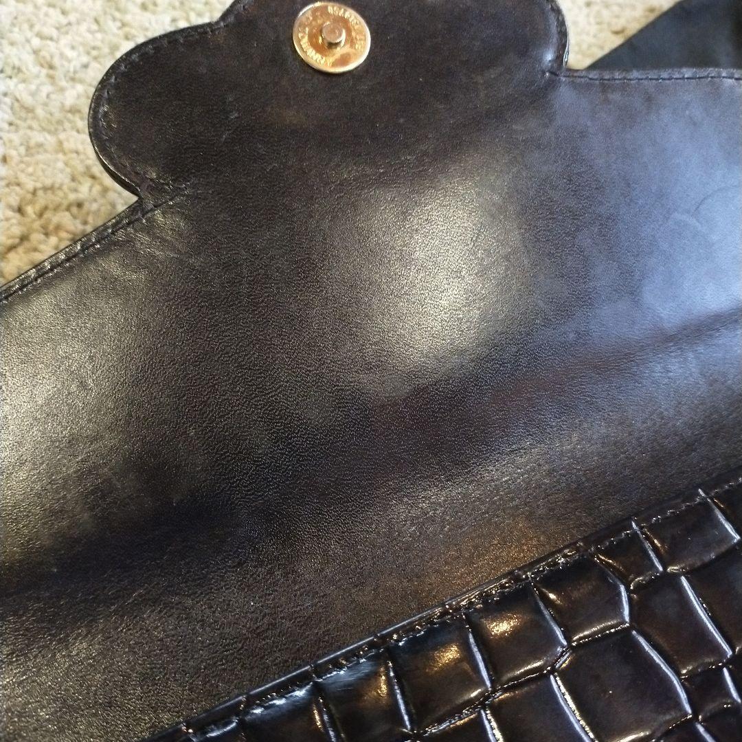 美品Yves Saint Laurent クロコ型押し クラッチバッグ オールド