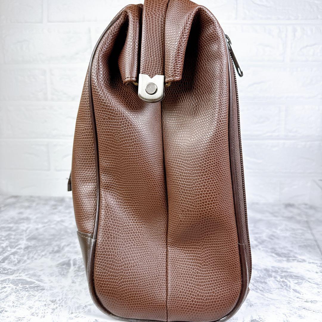 外観極美品【豊岡鞄/YOUTA】本革 LIZARD 3WAY 横ダレスL