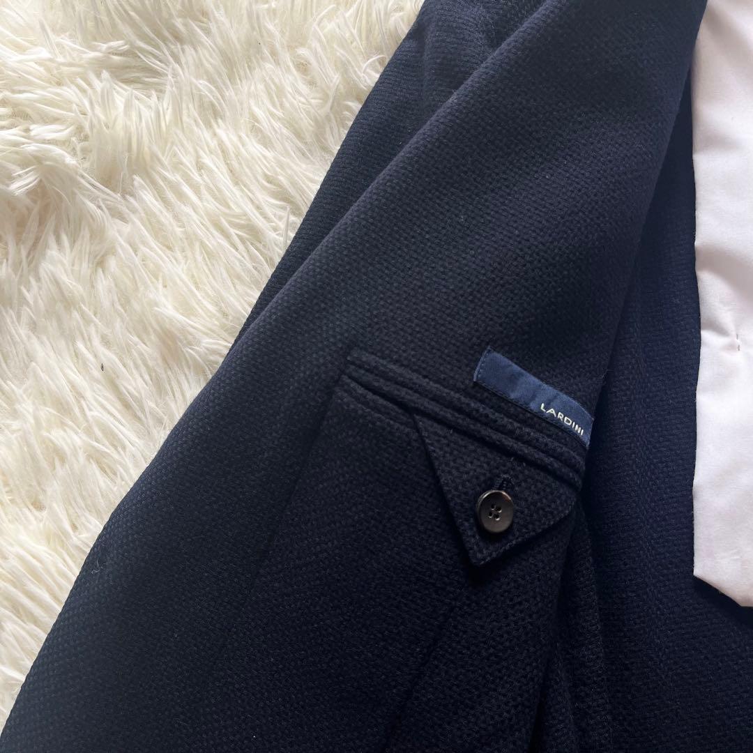 <美品>LARDINI ネイビー ポップサック ウール ジャケット サイズ48