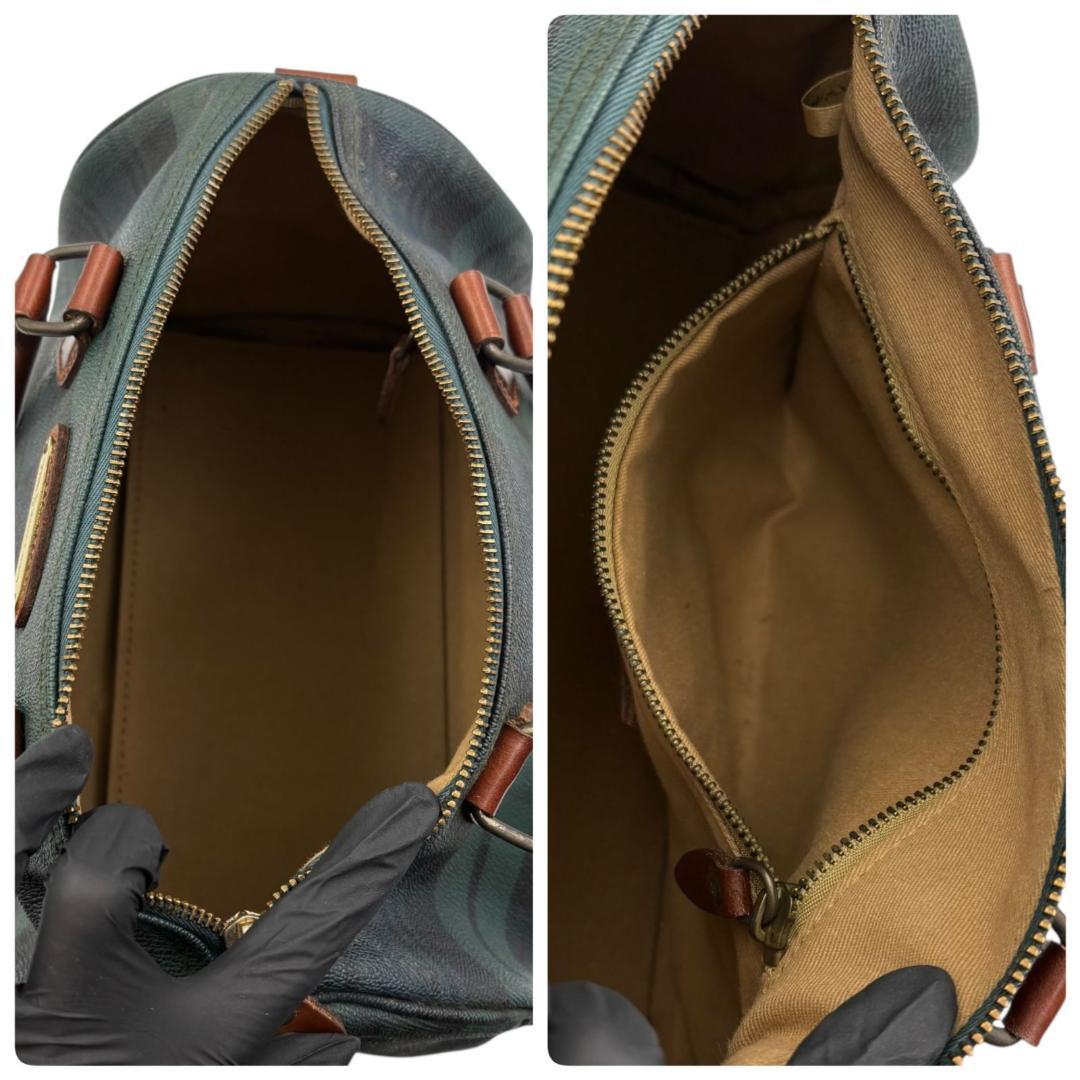 RALPH LAUREN ラルフローレン ミニボストン レザー 緑 R574