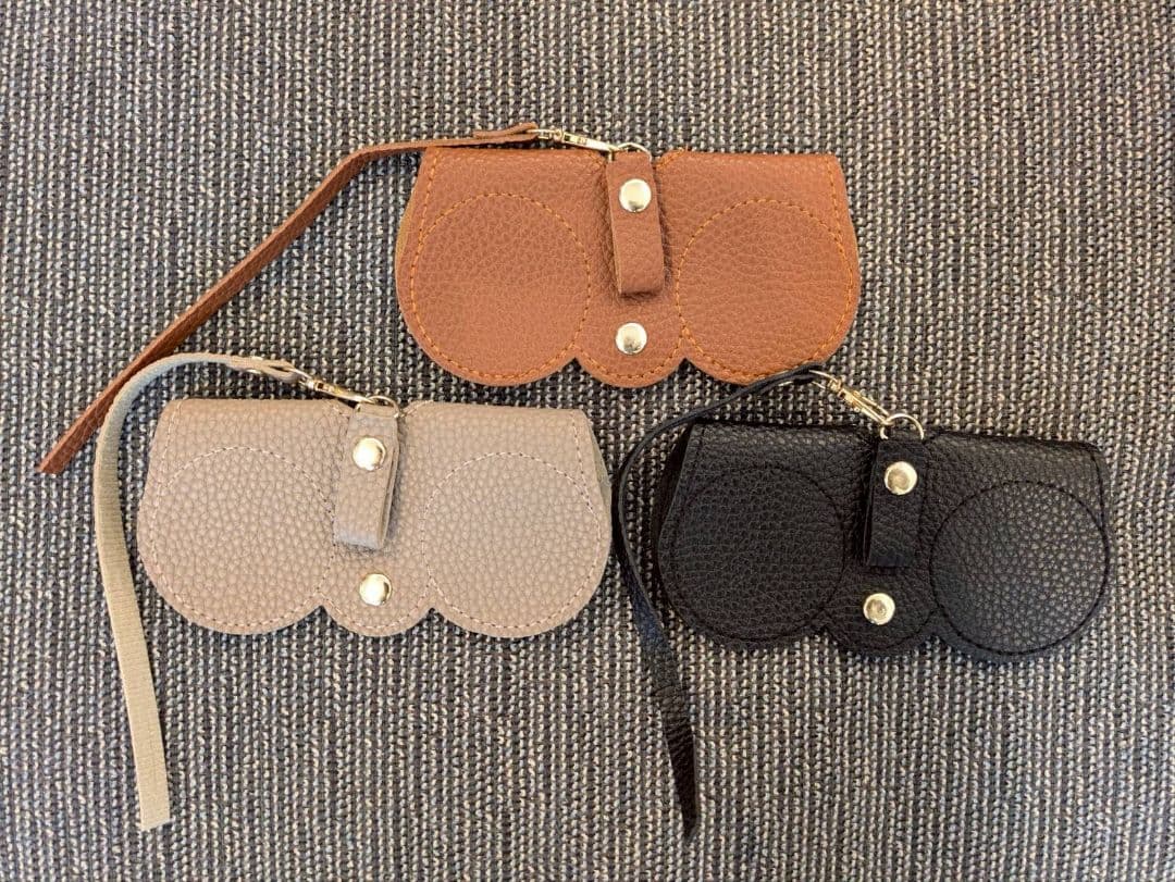 眼鏡ケース 軽量 薄型 ストラップ付 メガネケース おしゃれ スリム ブラウン