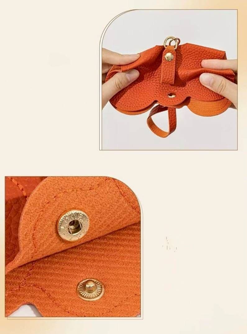 眼鏡ケース 軽量 薄型 ストラップ付 メガネケース おしゃれ スリム ブラウン