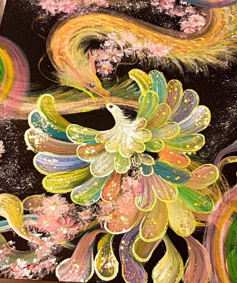 開運絵画　❀『八卦全』❀特別作品　強福　最強龍鳳凰様つなぎ❀