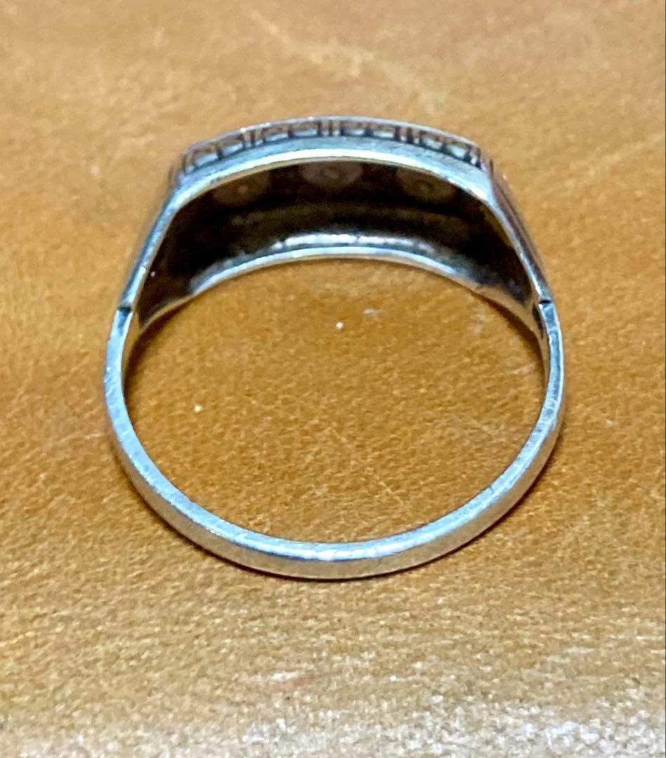 Vintage 835シルバー スリーストーンリング