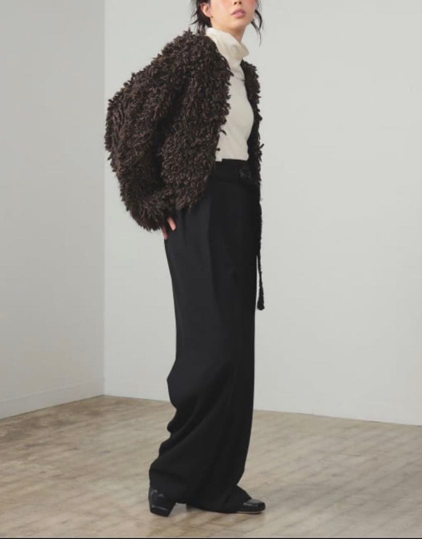 じ*ん様 【Ray BEAMS】ミックス ループ編み ニット ジャケット