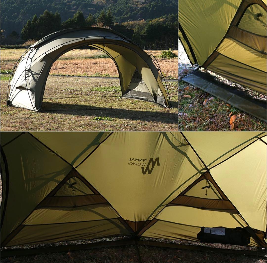 シェルターG MINIMAL WORKS テント カーキ（メッシュドア1枚付き）