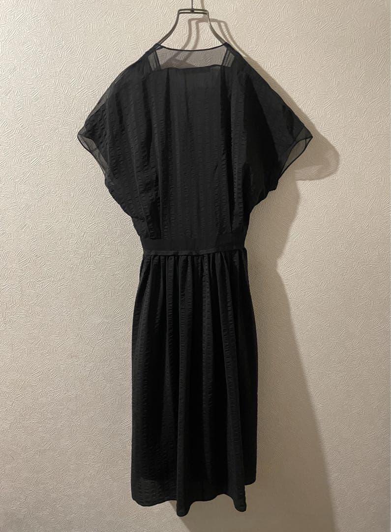 BALENCIAGA シアサッカー シフォン シルク ワンピース