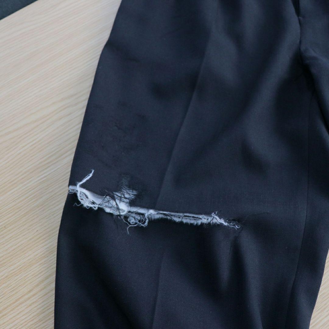 パンツ ANCELLM 25SS DAMAGE WOOL 2TUCK SLACKS