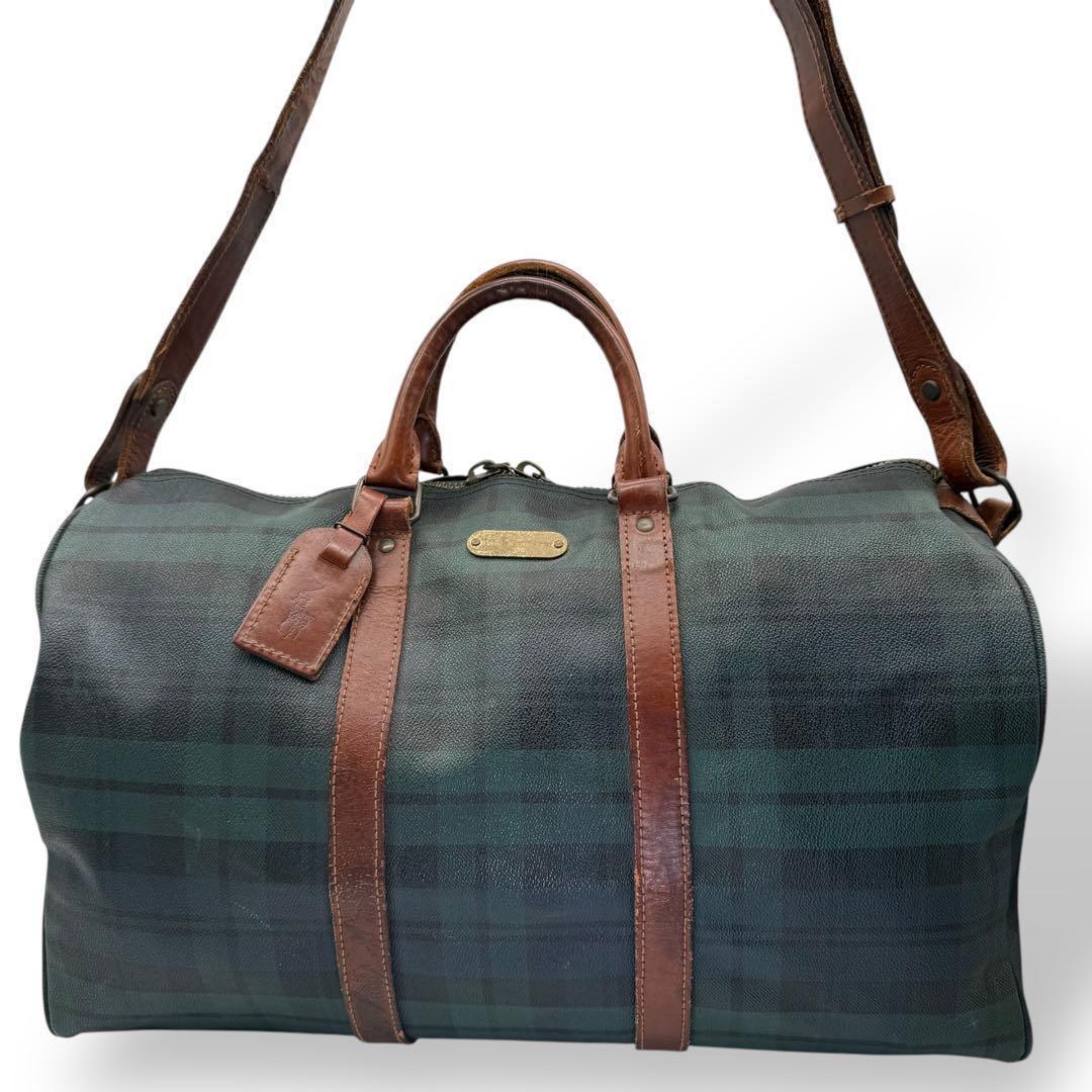 ポロ ラルフローレン ボストンバッグ PVC レザー 2way クロスボディ