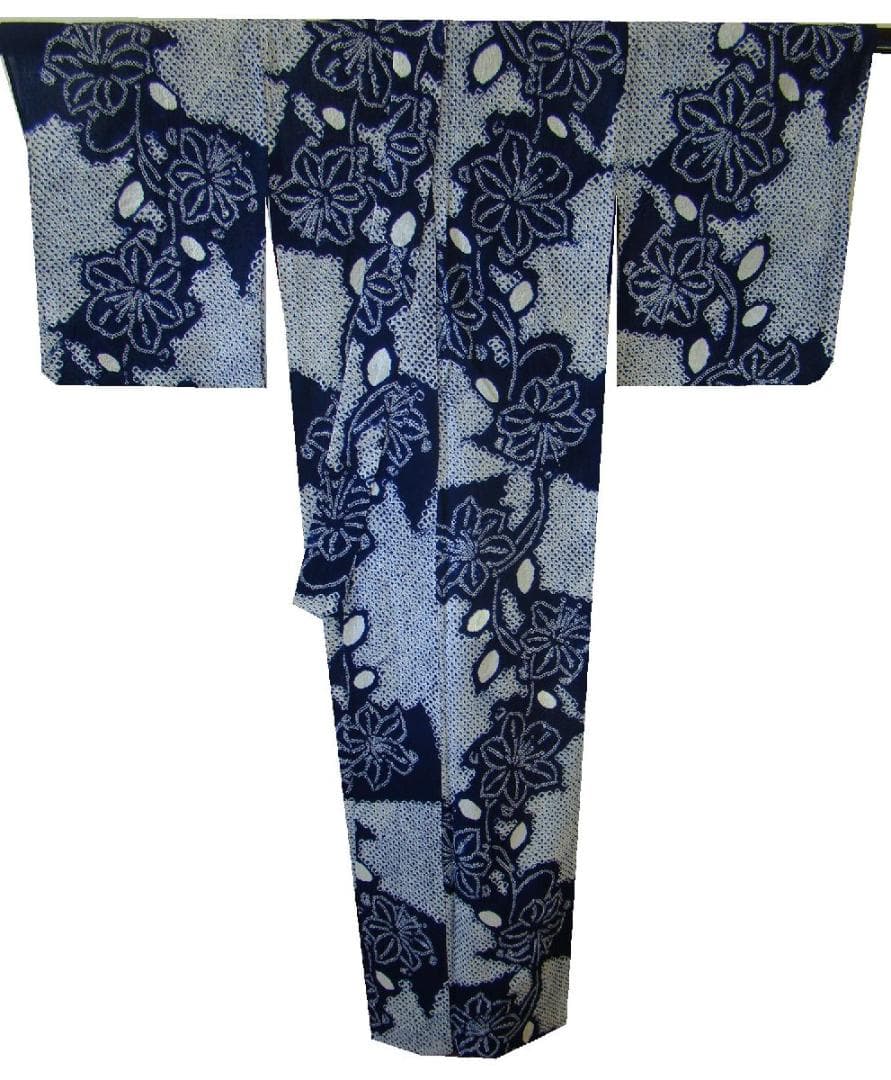 お洒落 鳴海 総絞り 浴衣・ 四寸帯 セット 150cm～155cm Ys352