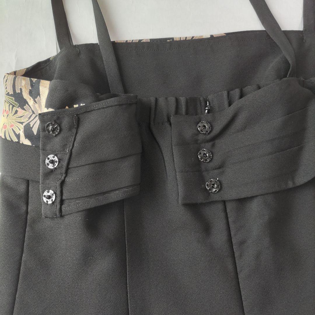 黒留袖リメイク　花鳥柄金刺繍ロングワンピース　ドレス