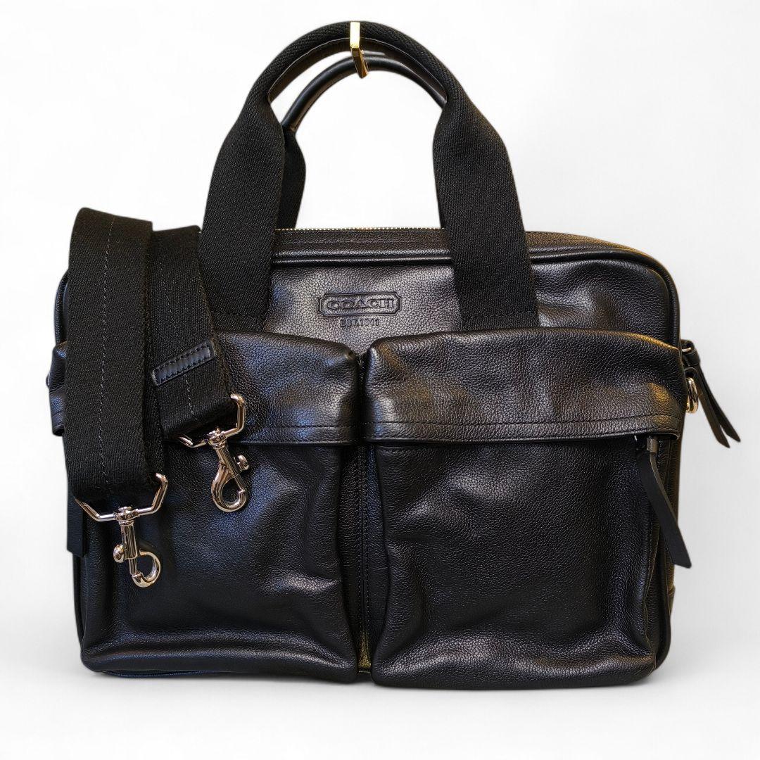 美品✨COACH ブリーフケース 2way レザー ブラック A4収納 コーチ