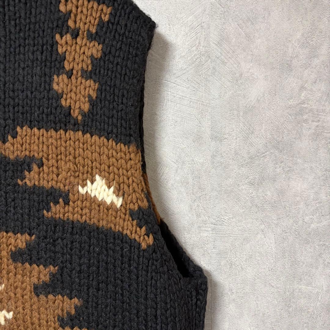 ADAWAS アダワス カウチン ダブル ジップ ベスト ウール 100%