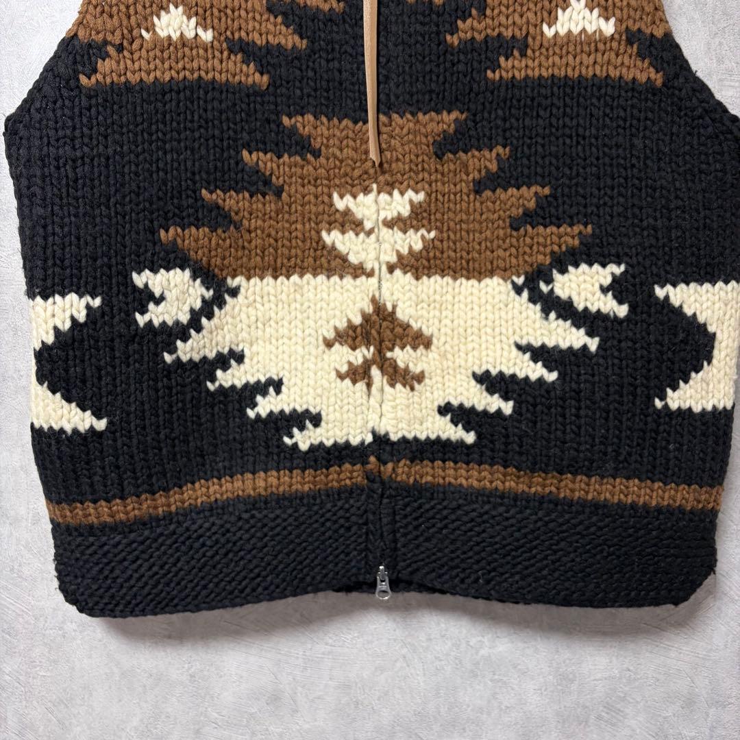 ADAWAS アダワス カウチン ダブル ジップ ベスト ウール 100%