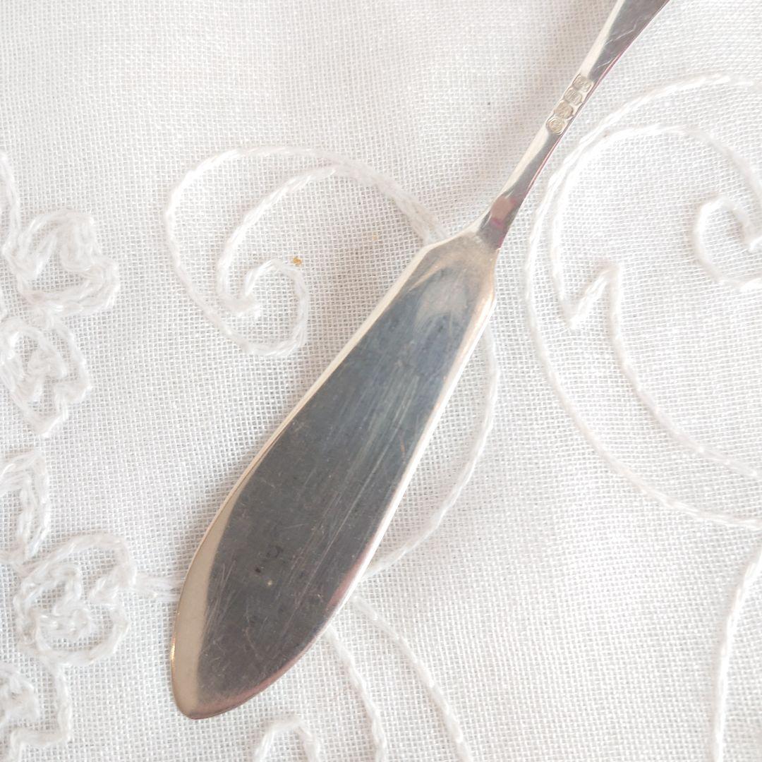 イギリス　純銀製　バターナイフ　アザミ