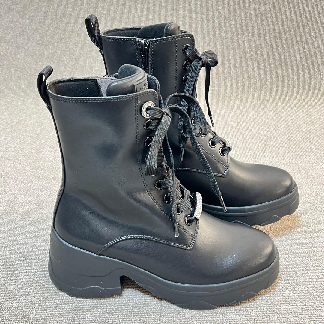 未使用品✨+diana サイドジップ レースアップブーツ 厚底 23.5㎝