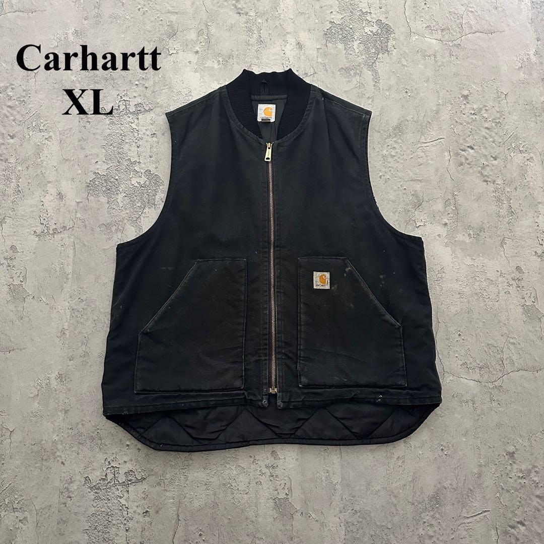 【Carhartt】カーハート（XL）ダックベスト＊フェード＊BLK＊