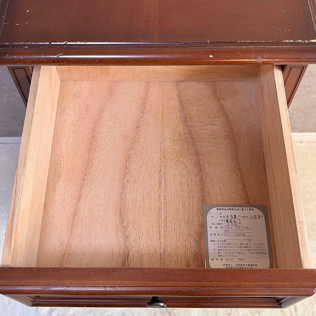 アンティーク調 5段チェスト 天然木 収納棚 コンソール クラシック レトロ