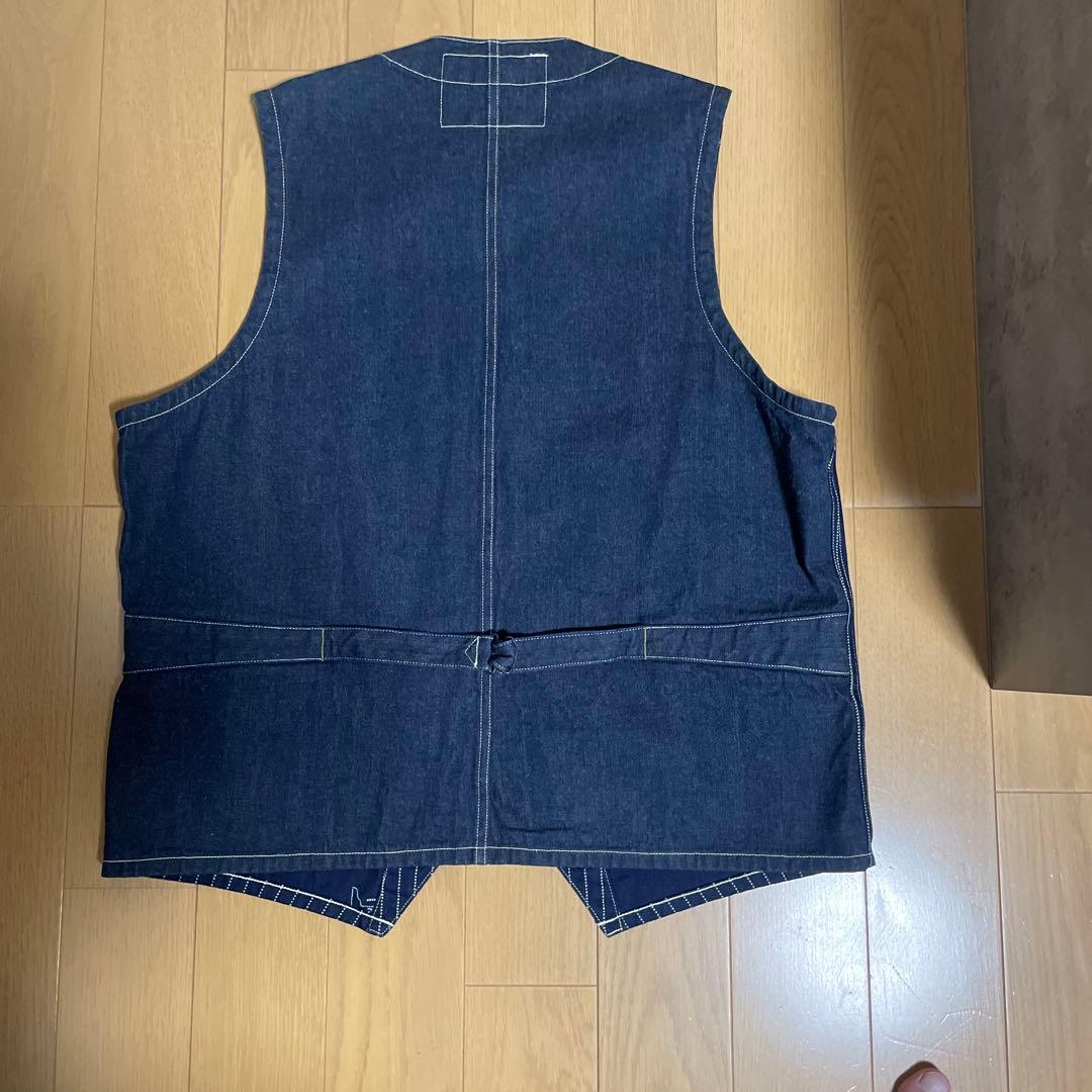 Sugar Cane & Co. 美品　ストライプデニムベスト 42