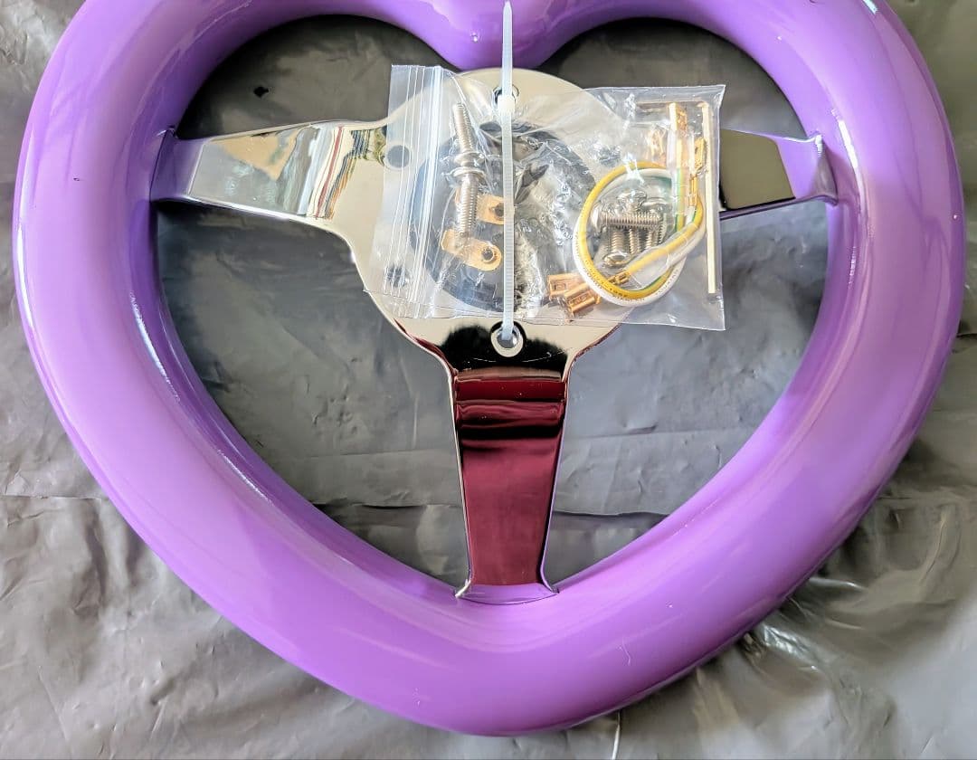 ♡小径 32パイ　ハート　パープル　ステアリング♡