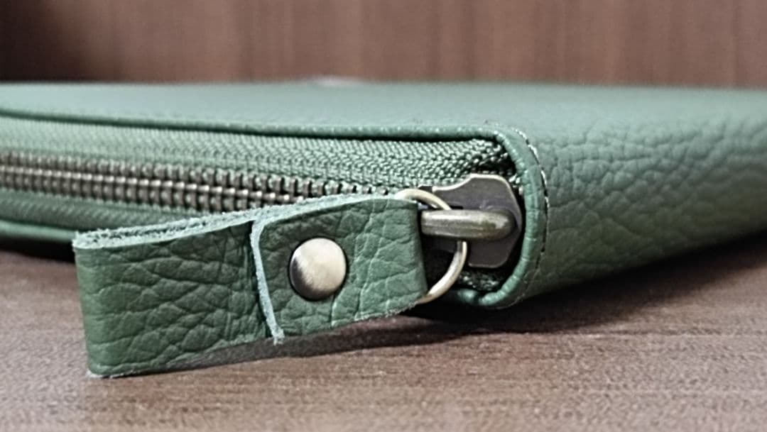 豊岡工房 牛革 お薬手帳 マルチケース 多機能 財布 オリーブ