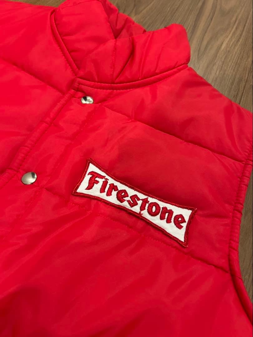 80s ファイヤストーン　中綿ベスト　USA製　vintage レーシングベスト